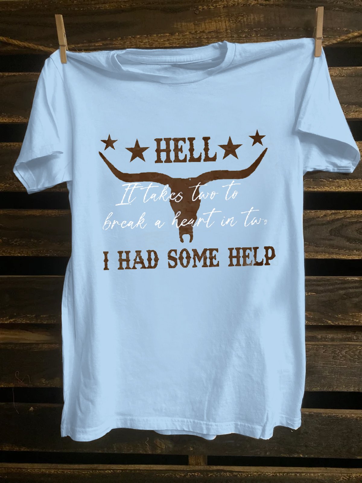 Cattle Western Style Crew Neck T-Shirt