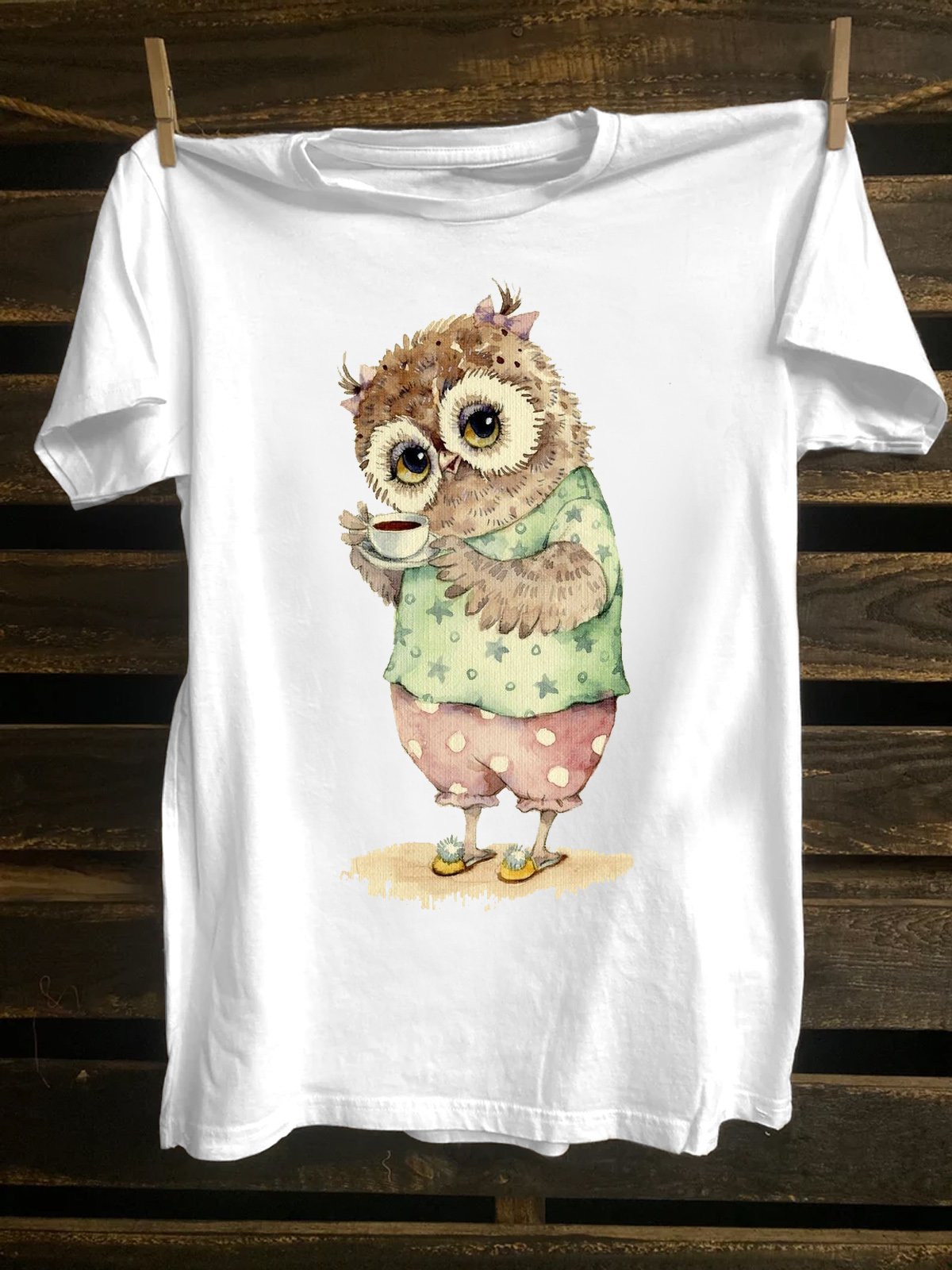 Crew Neck Casual Animal T-Shirt