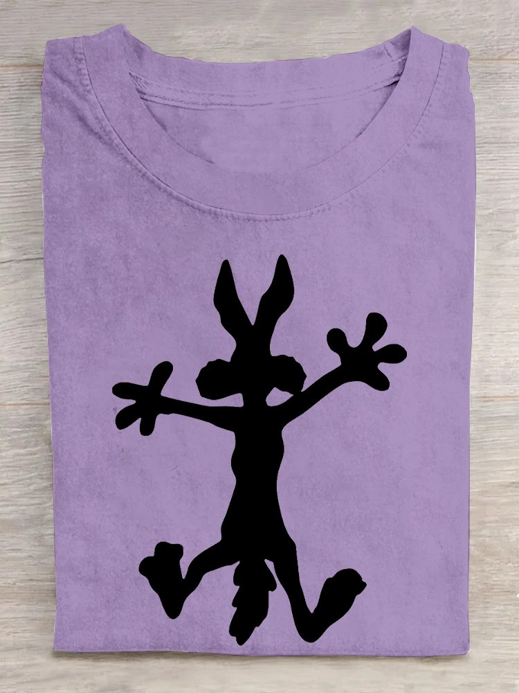 Casual Loose Crew Neck Rabbit T-Shirt