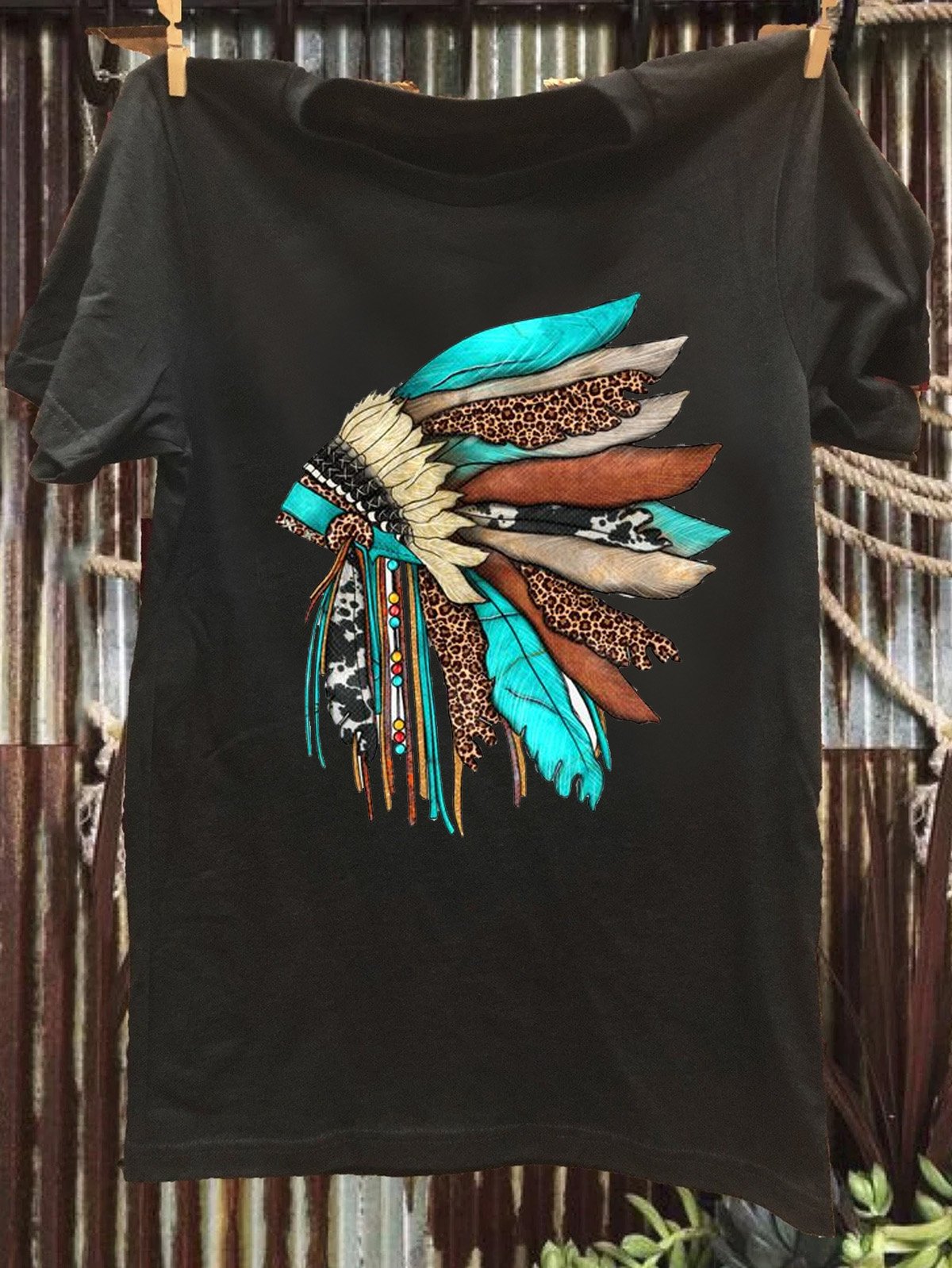 Ethnic Cotton Western Style T-Shirt