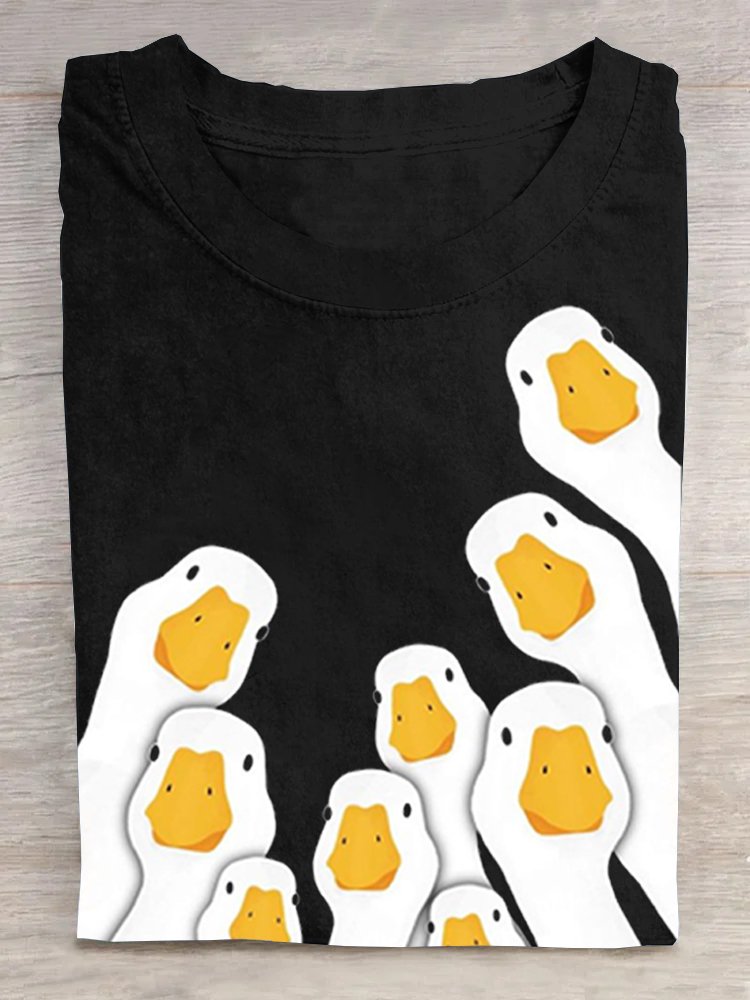 Cotton Duck Casual Crew Neck T-Shirt