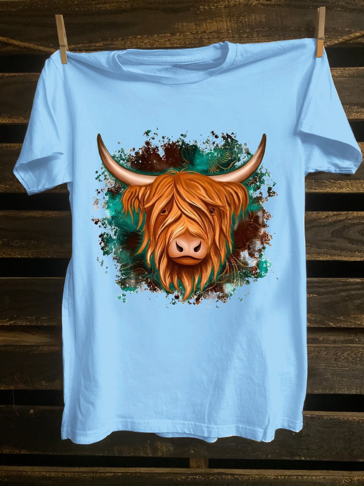 Western Style Highland Cow Western  T-Shirt