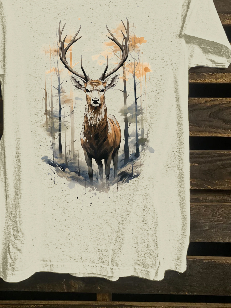 Cattle Crew Neck Cotton-Blend Western Style T-Shirt