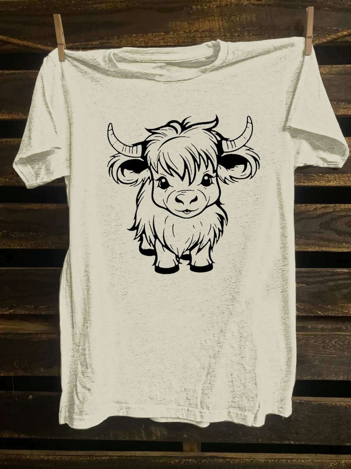 Cattle Cotton-Blend Loose Western Style T-Shirt