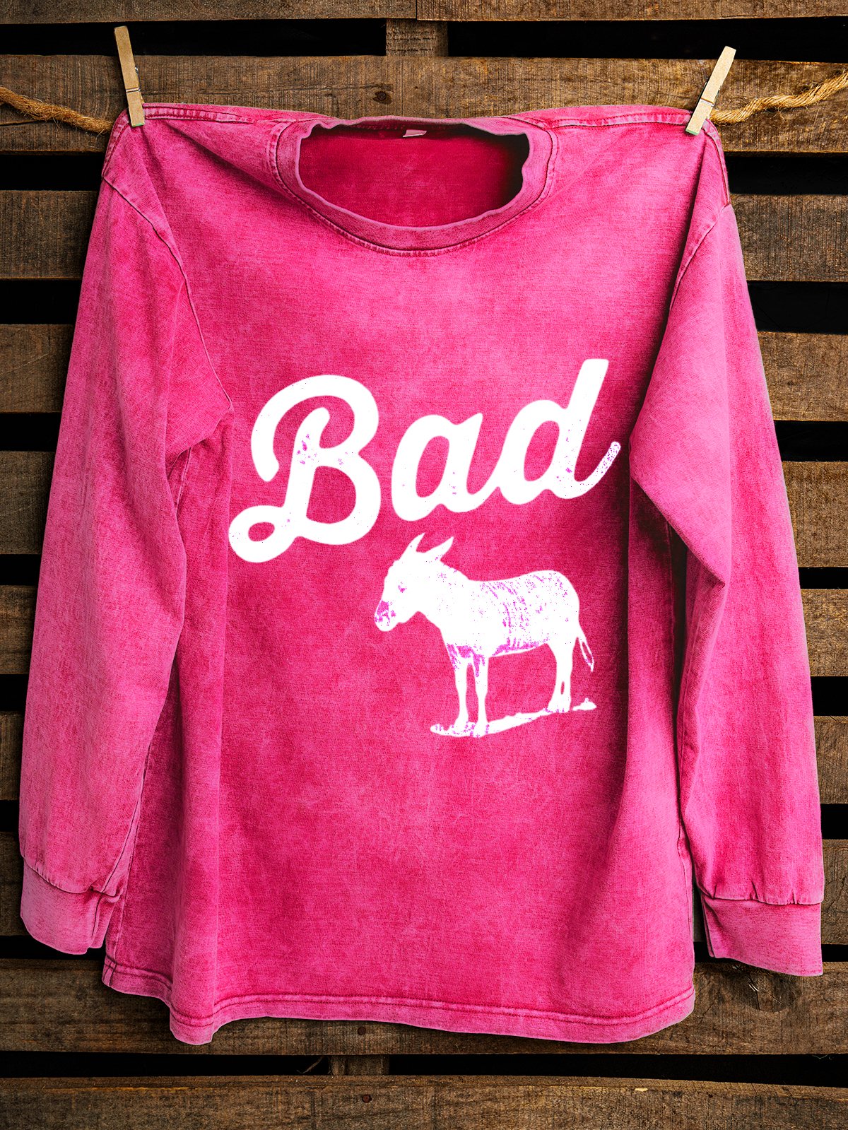 Crew Neck Western Style Loose Sweatshirt