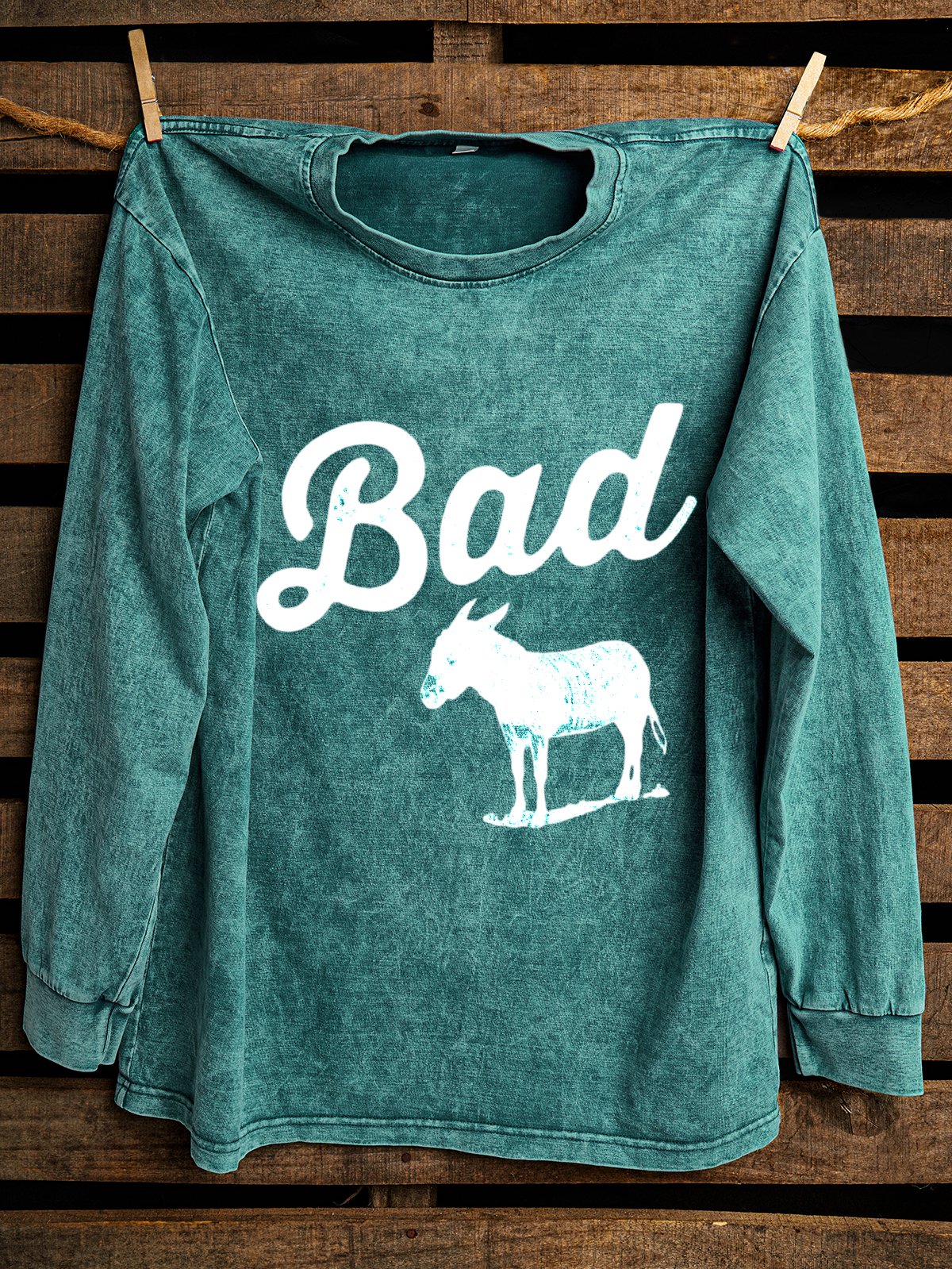 Crew Neck Western Style Loose Sweatshirt