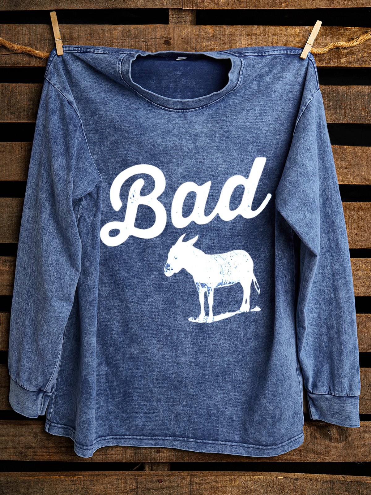 Crew Neck Western Style Loose Sweatshirt