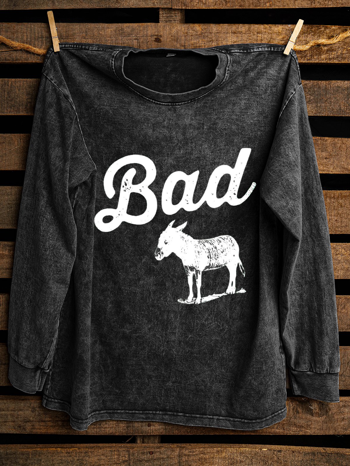 Crew Neck Western Style Loose Sweatshirt