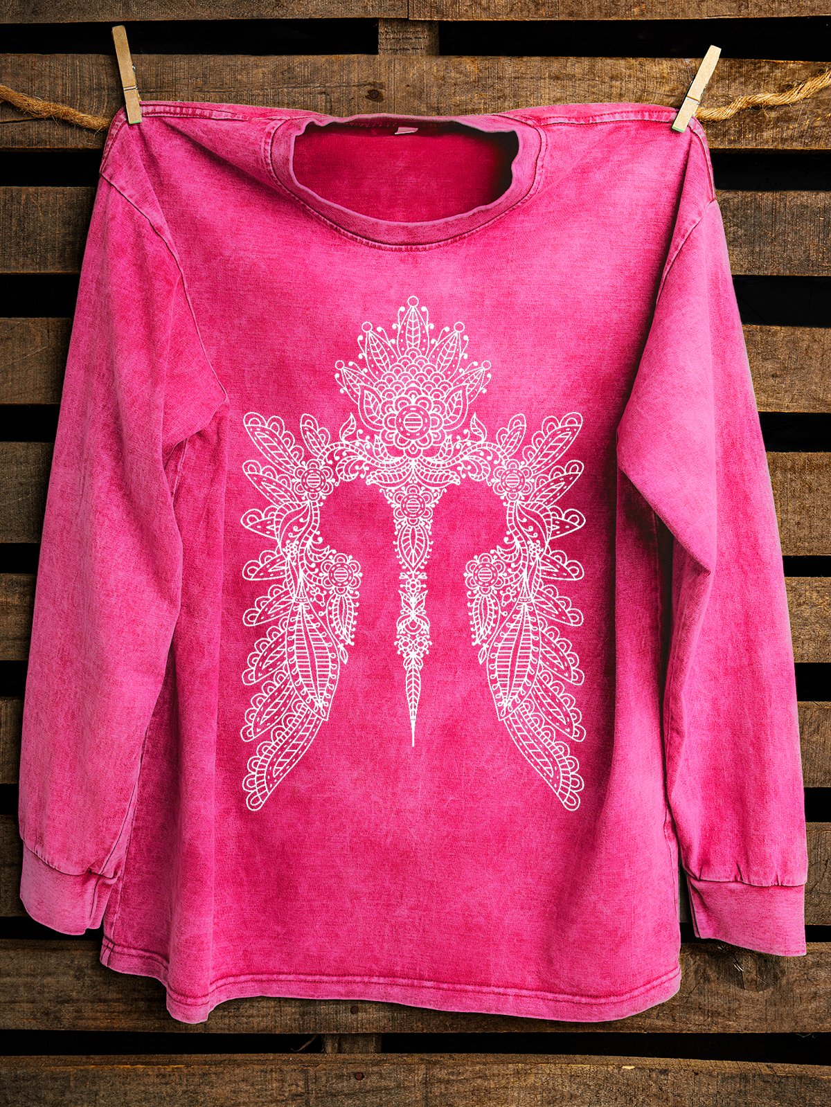 Western Style Cotton Distressing Loose Sweatshirt