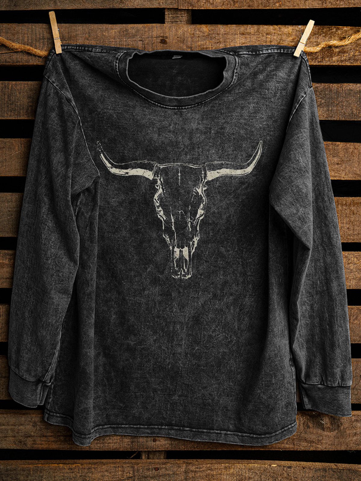 Western Style Loose Cotton Distressing Sweatshirt