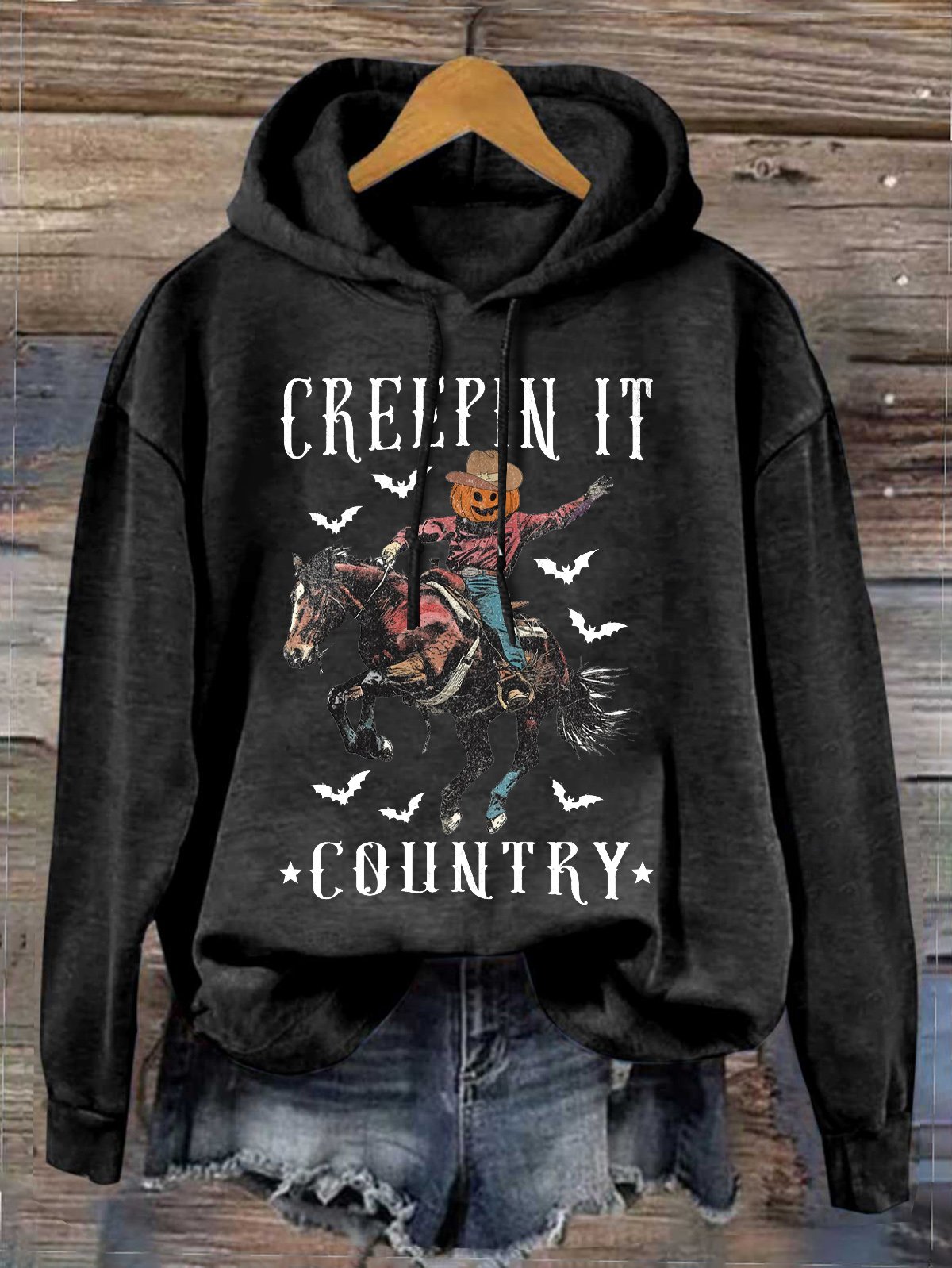 Creepin It Country Western Halloween Hoodie