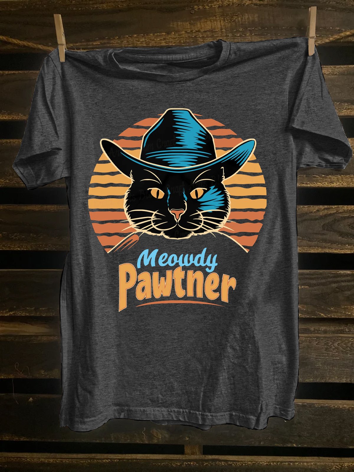 Western Style Cowboy Cat T-Shirt