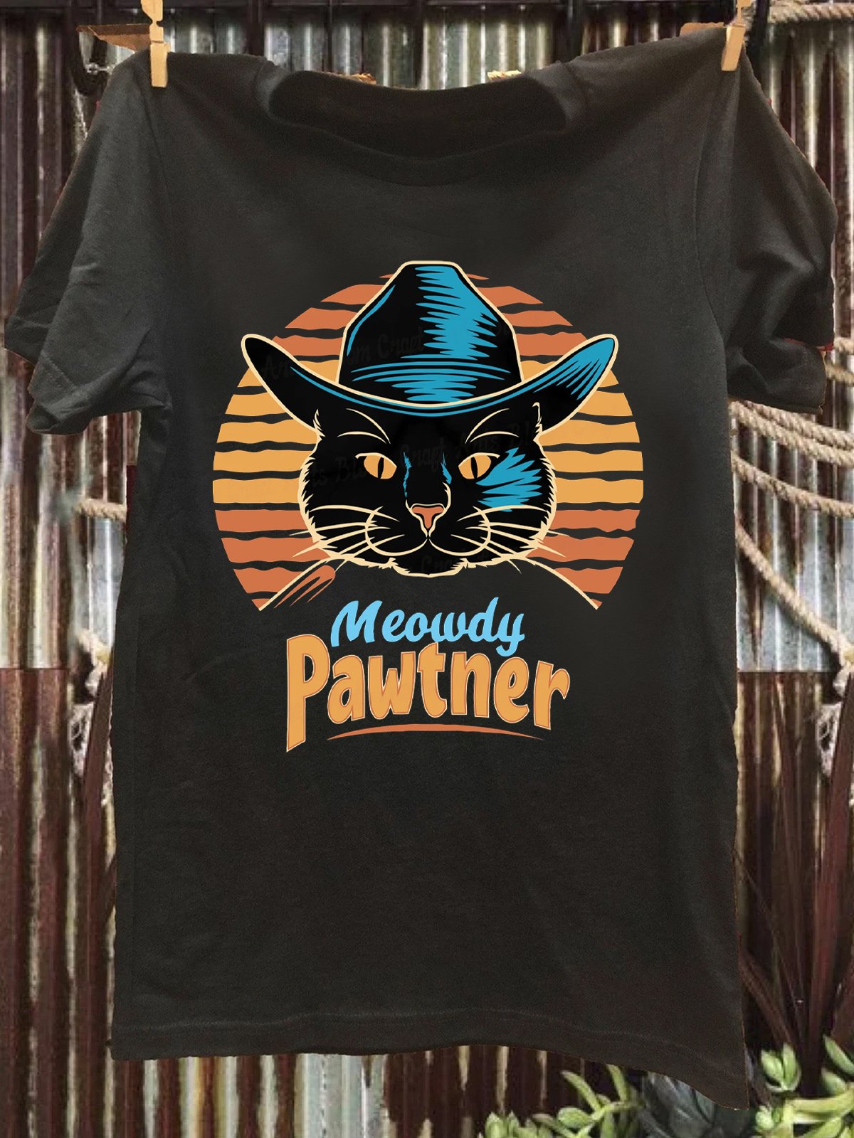 Western Style Cowboy Cat T-Shirt