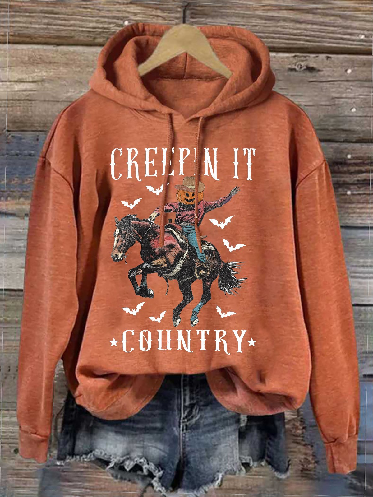 Creepin It Country Western Halloween Hoodie