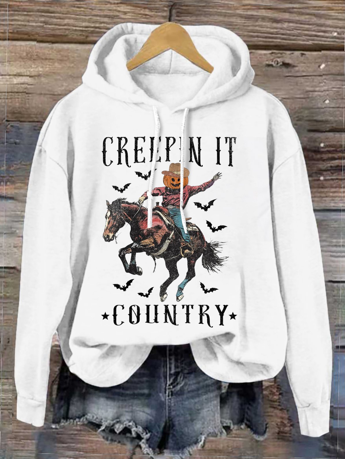 Creepin It Country Western Halloween Hoodie