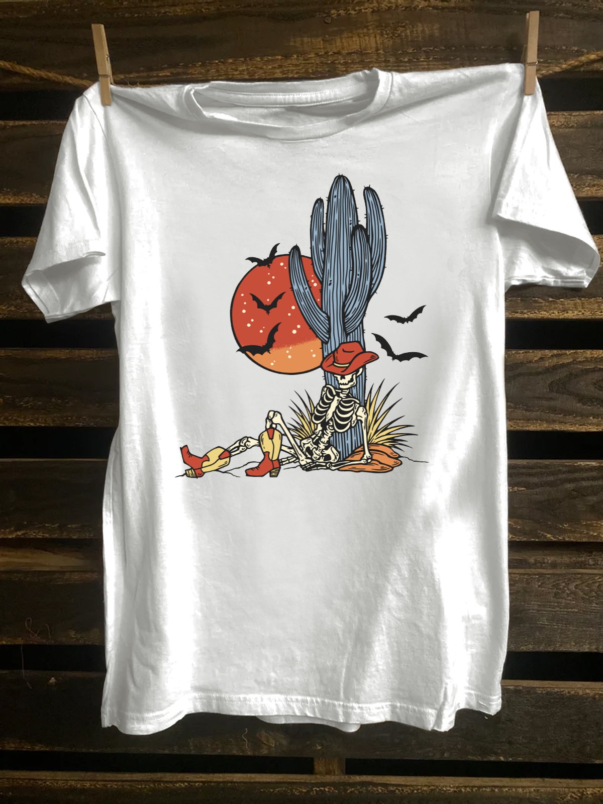 Western Style Halloween Cotton-Blend T-Shirt