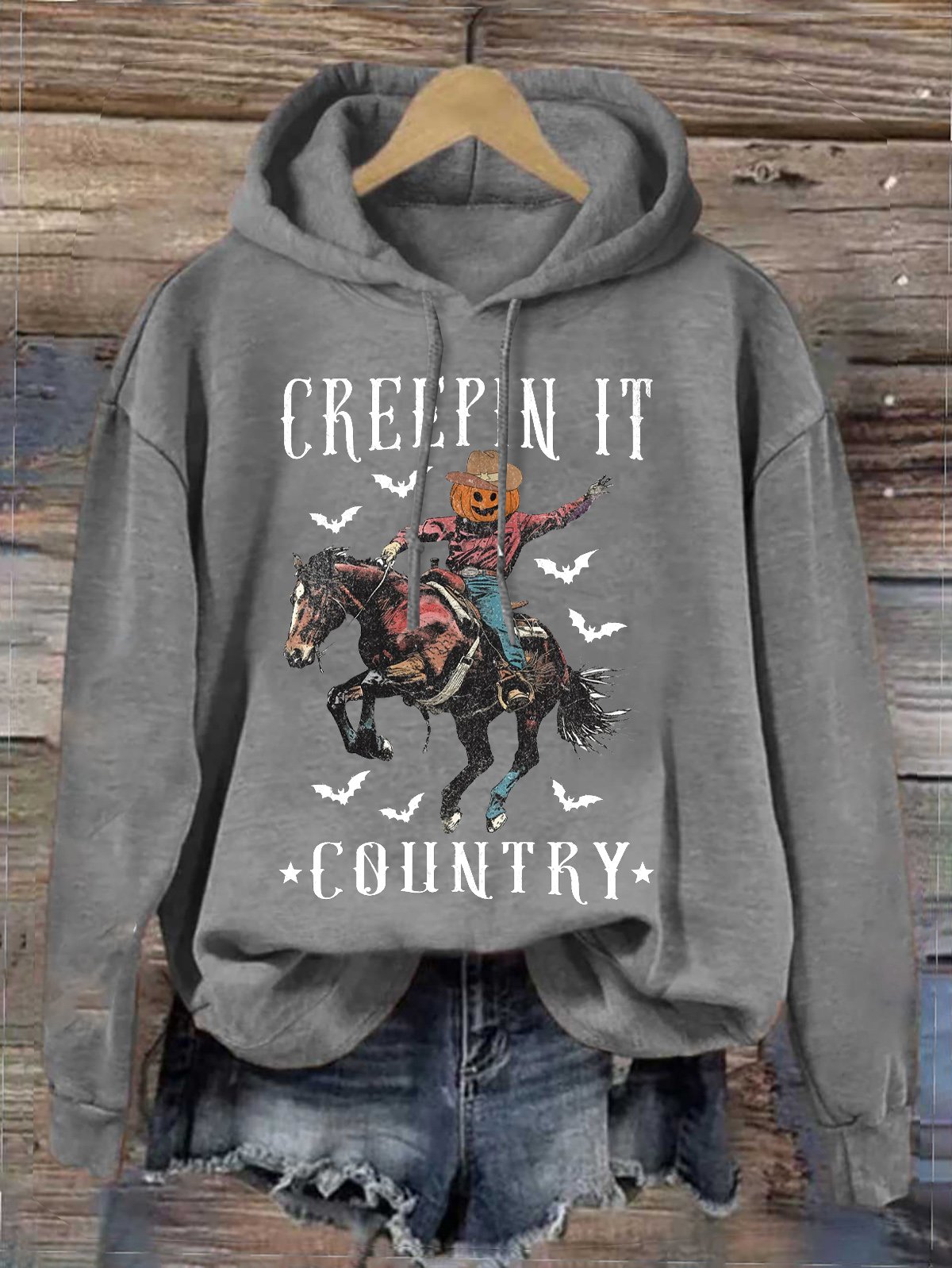 Creepin It Country Western Halloween Hoodie