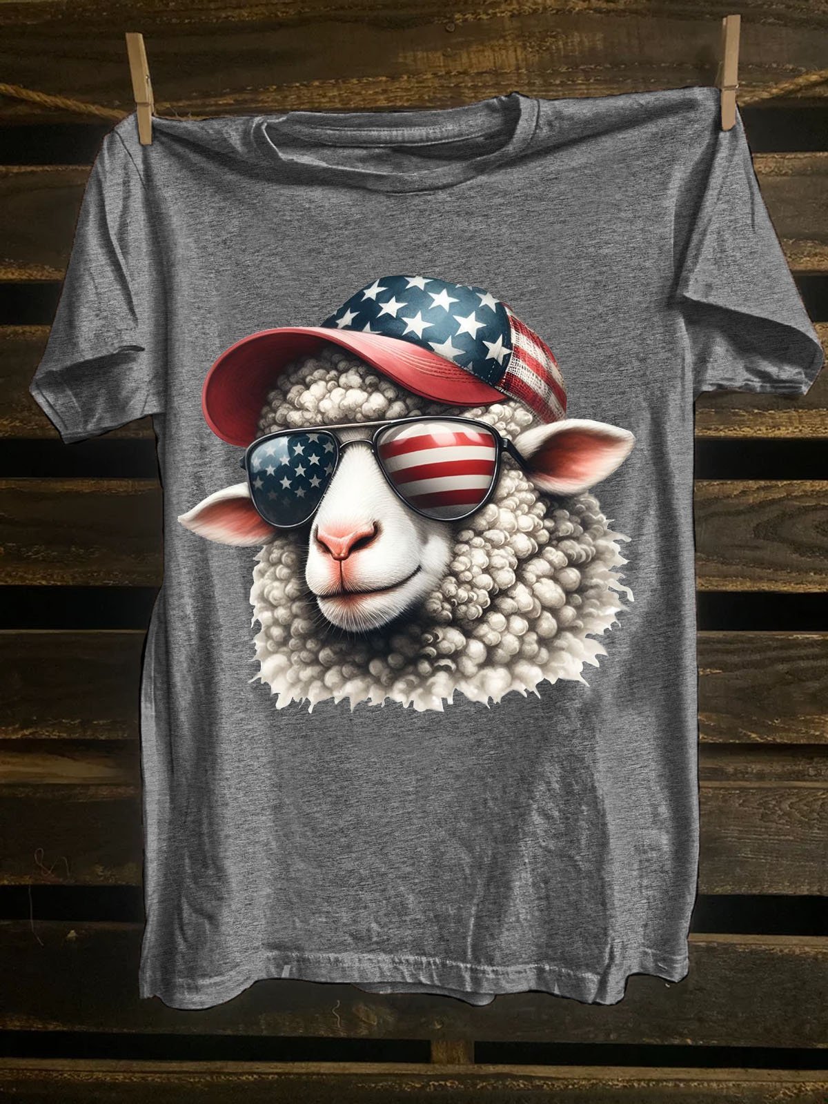 American Sheep Western Style Crew Neck T-Shirt