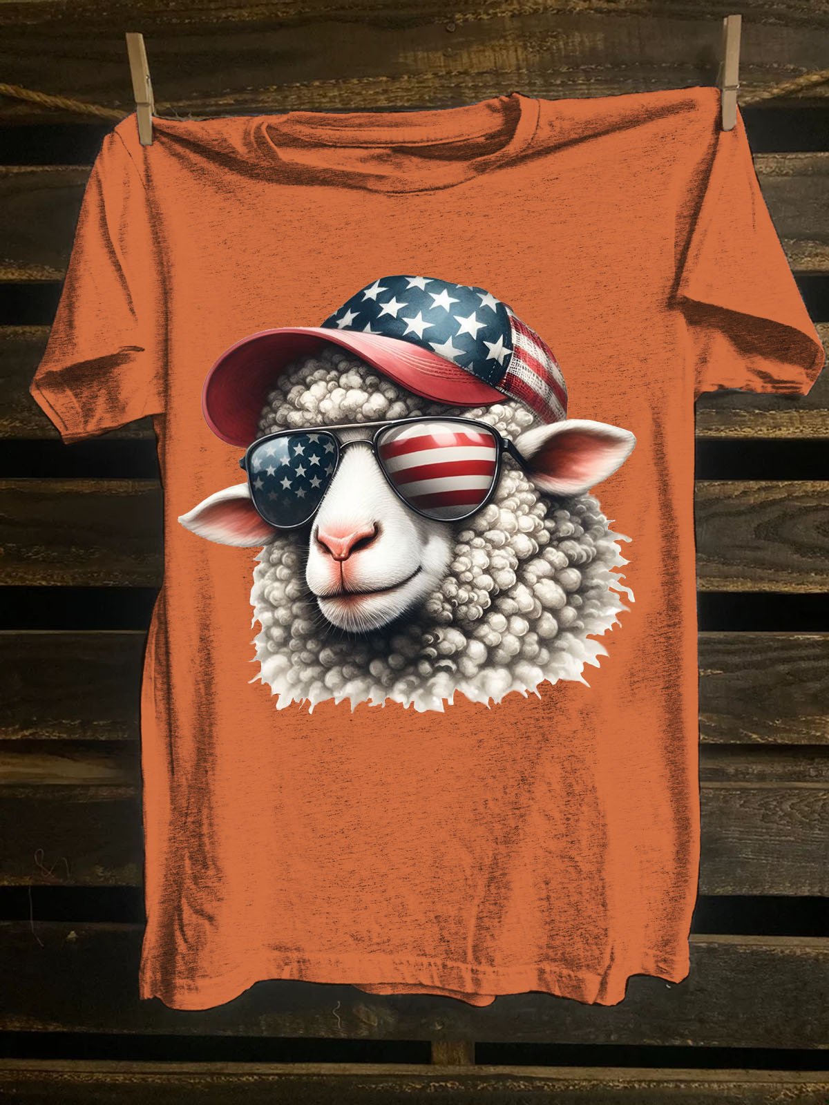 American Sheep Western Style Crew Neck T-Shirt