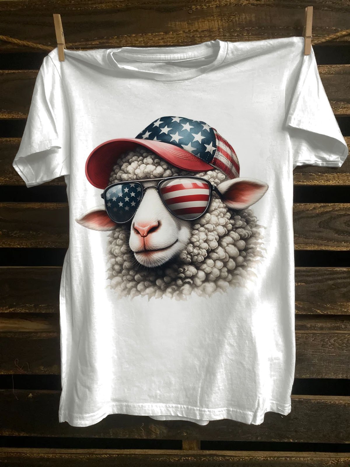 American Sheep Western Style Crew Neck T-Shirt