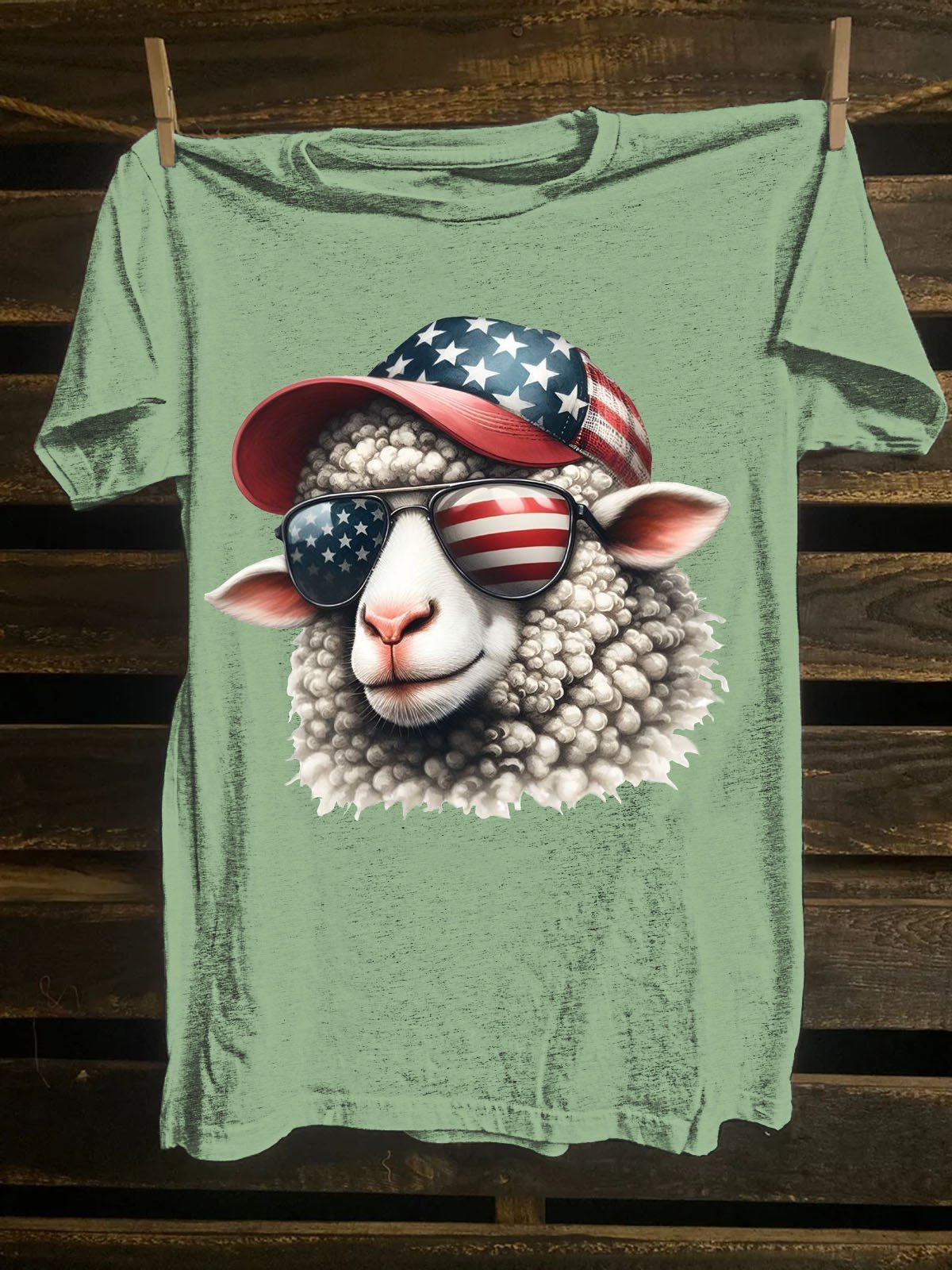 American Sheep Western Style Crew Neck T-Shirt