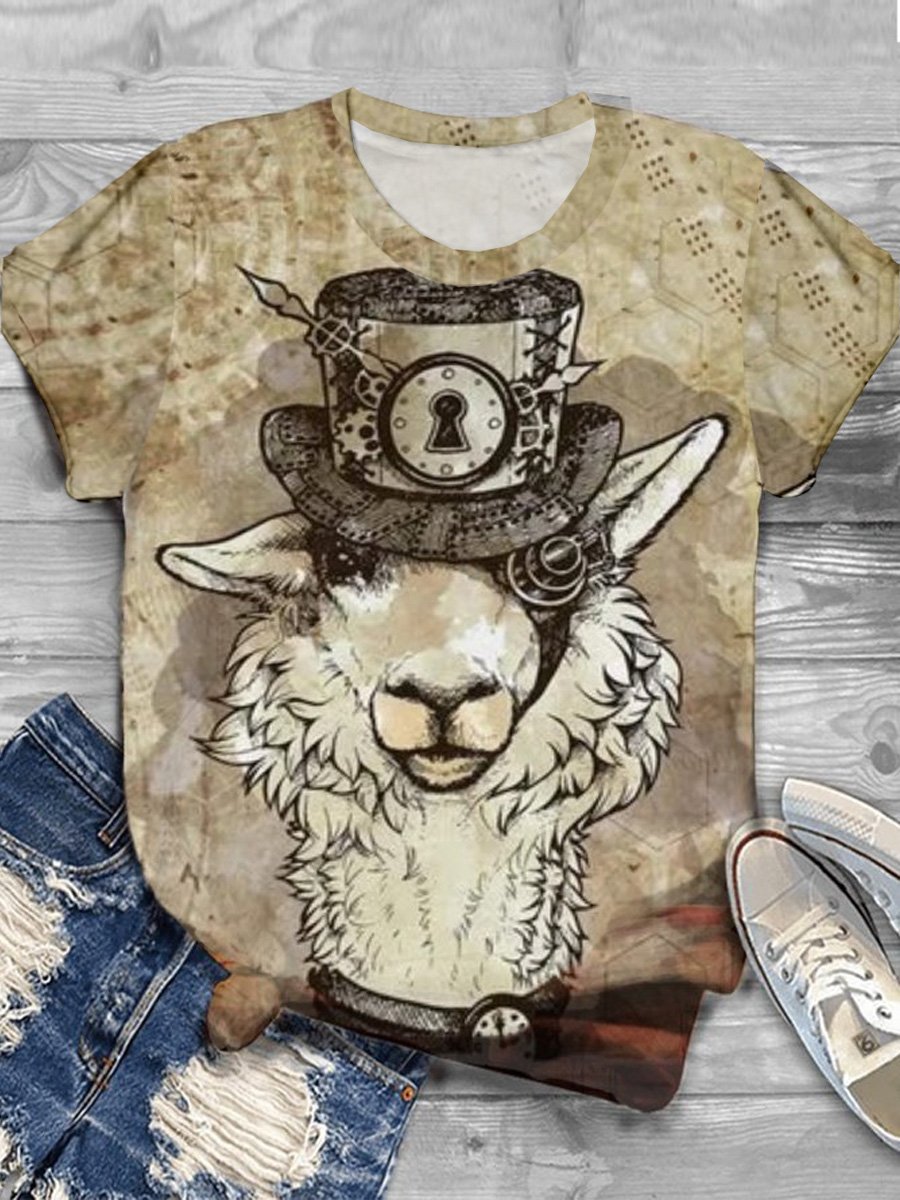 Casual Jersey Animal Loose T-Shirt