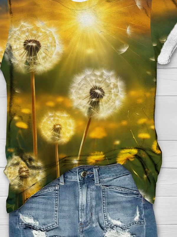 Loose Dandelion Casual Jersey T-Shirt