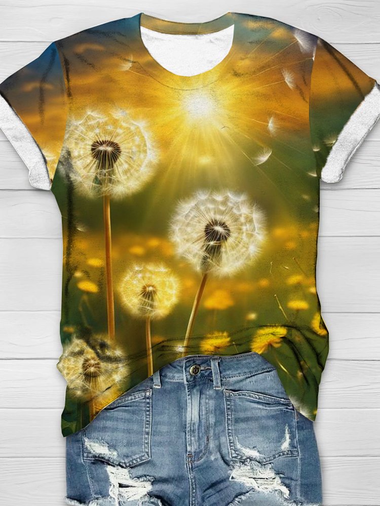 Loose Dandelion Casual Jersey T-Shirt