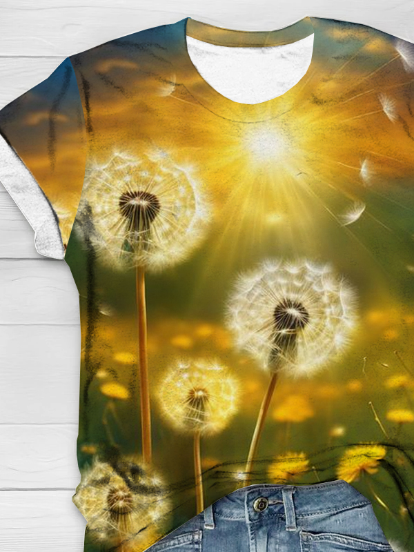 Loose Dandelion Casual Jersey T-Shirt