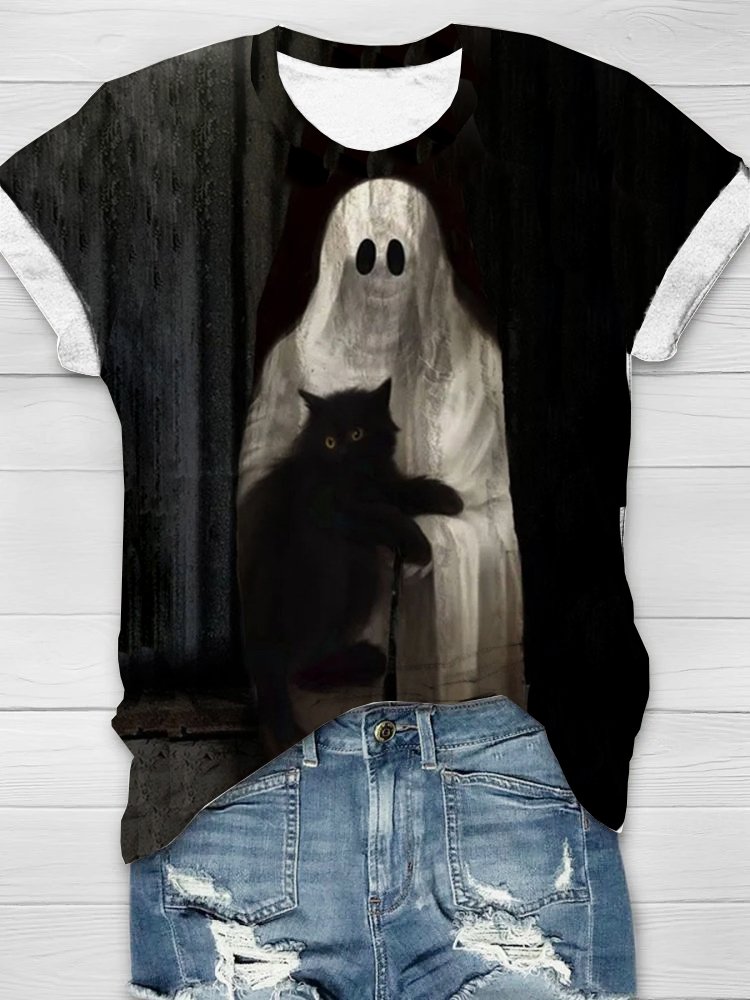 Loose Casual Halloween Jersey T-Shirt