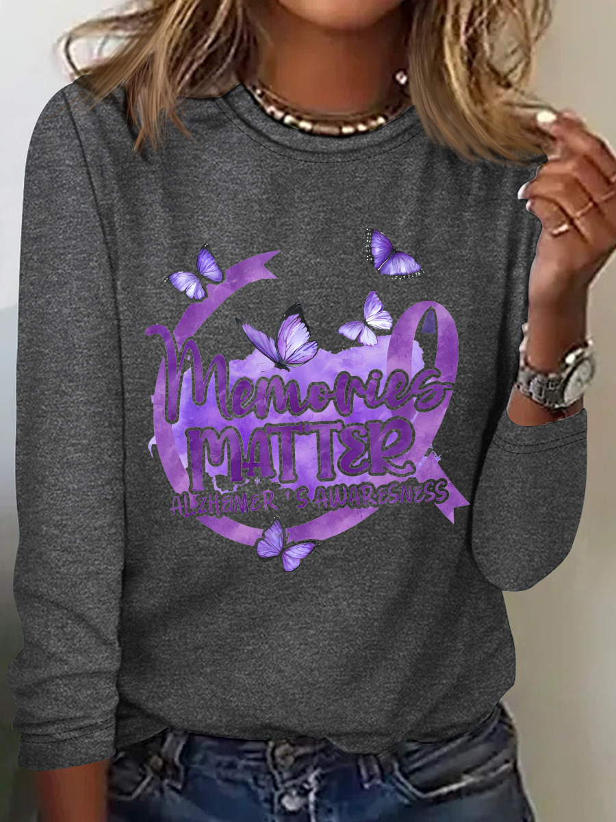 Memories Matter Alzheimer's Awareness Casual Long Sleeve Shirt