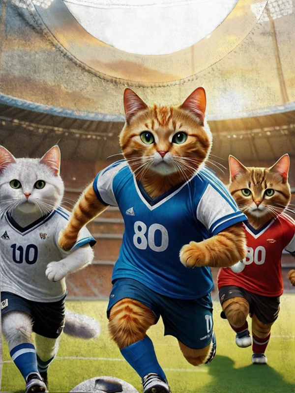 Olympic Cat Loose Jersey Casual T-Shirt