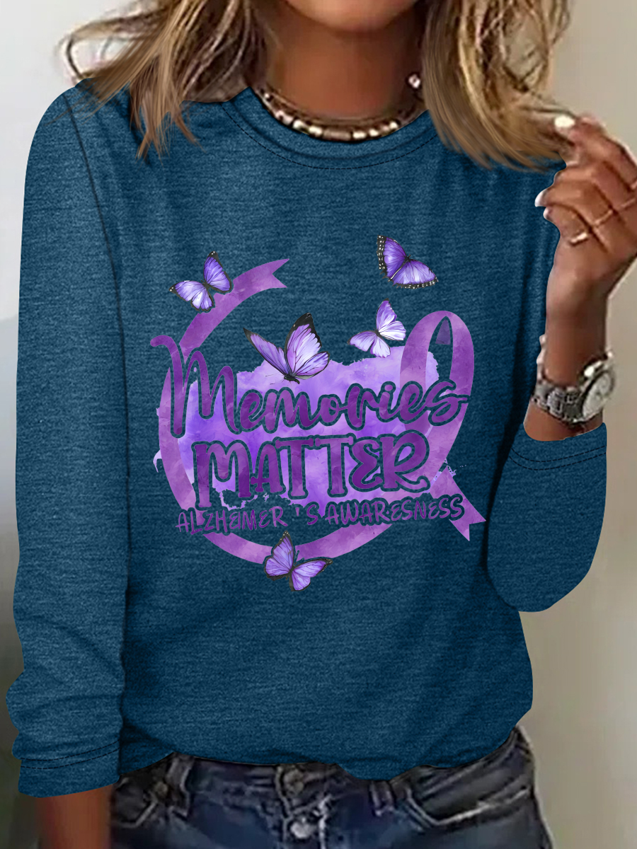 Memories Matter Alzheimer's Awareness Casual Long Sleeve Shirt