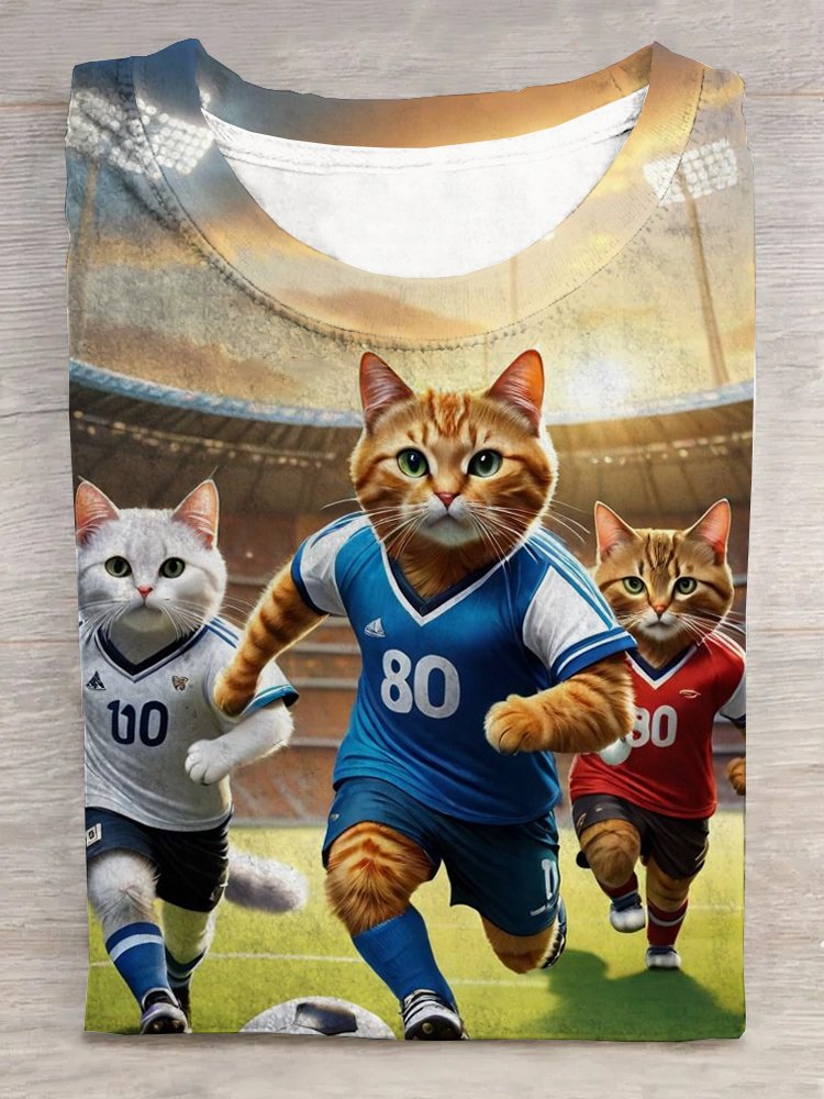 Olympic Cat Loose Jersey Casual T-Shirt