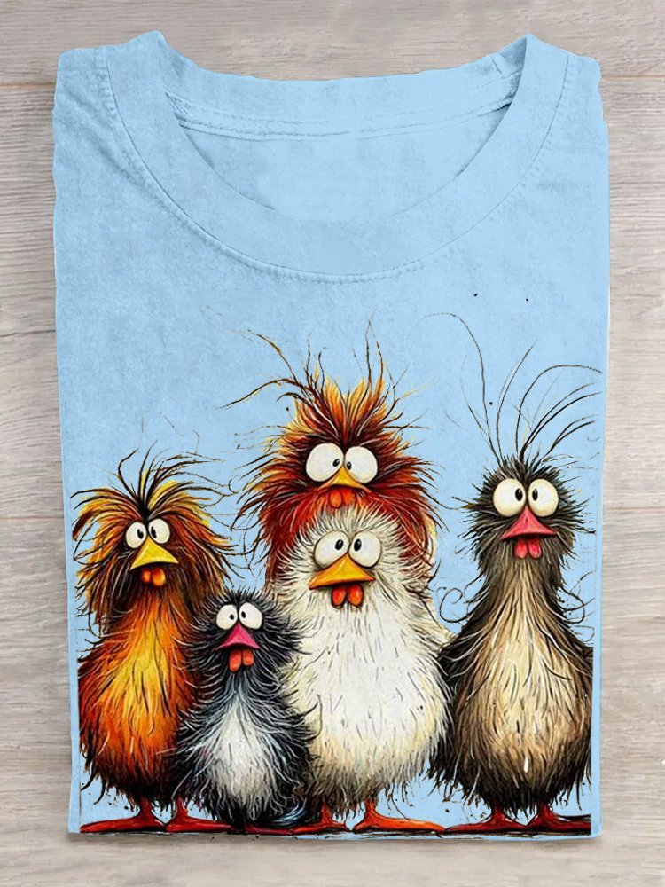 Crew Neck Casual Turkey Loose T-Shirt