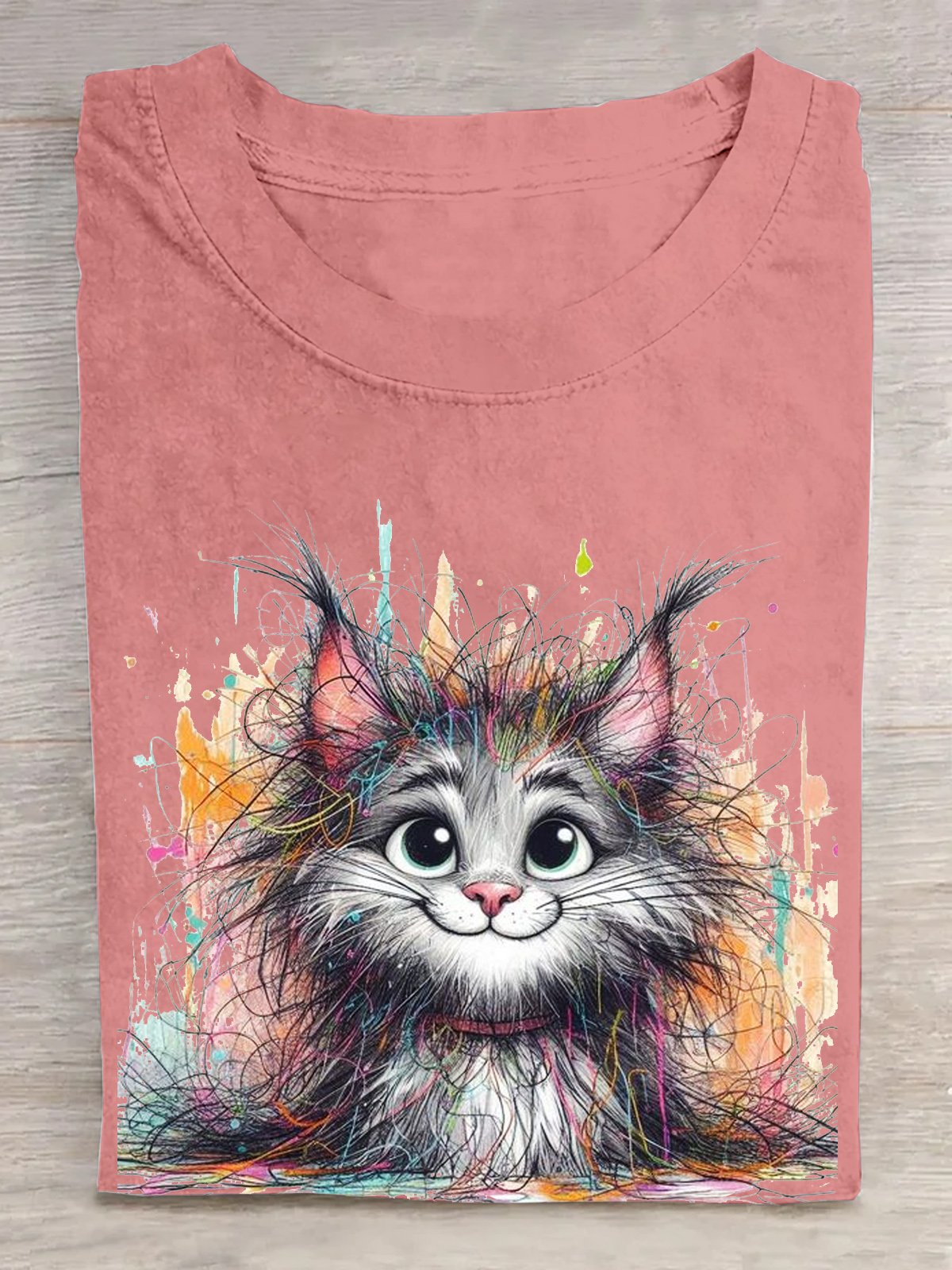 Cotton Casual Cat Loose T-Shirt