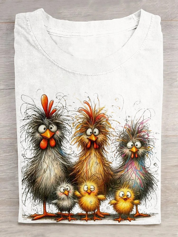 Loose Cotton Turkey Casual T-Shirt