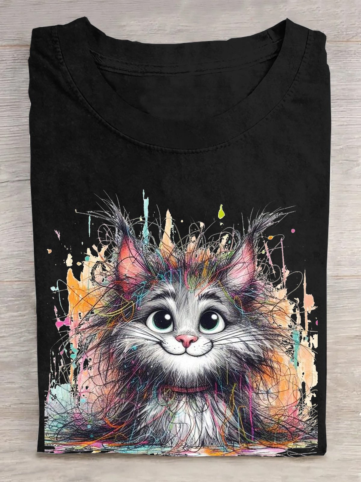 Cotton Casual Cat Loose T-Shirt