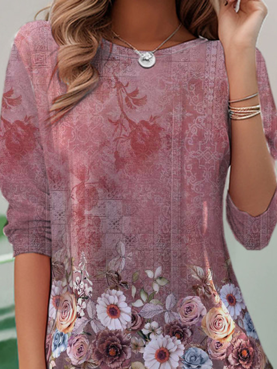 Jersey Floral Casual T-Shirt