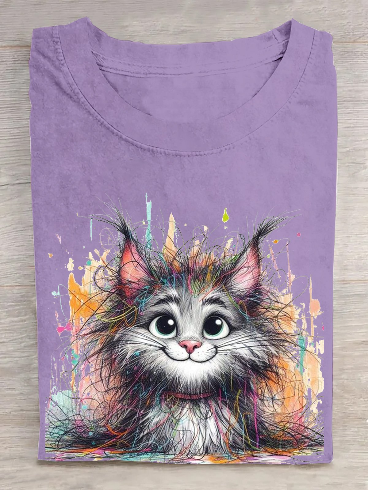 Cotton Casual Cat Loose T-Shirt