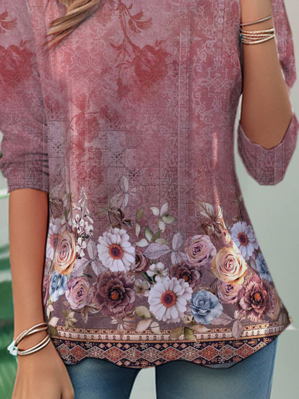 Jersey Floral Casual T-Shirt