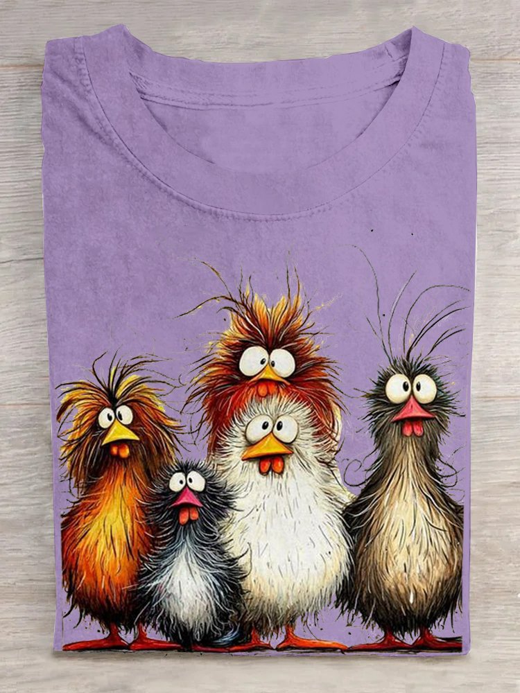 Crew Neck Casual Turkey Loose T-Shirt