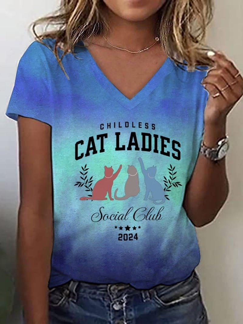 Women's Short Sleeve V Neck T-Shirt