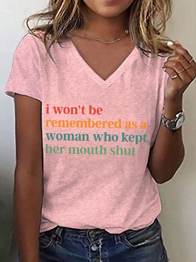 Women's Short Sleeve V Neck T-Shirt