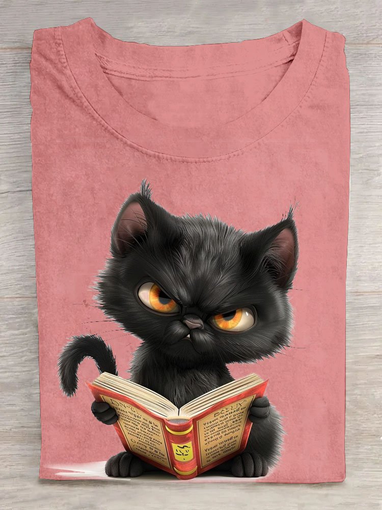 Funny Cat Printed Casual T-shirt