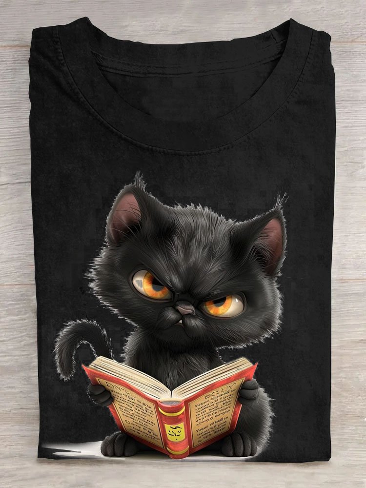 Funny Cat Printed Casual T-shirt