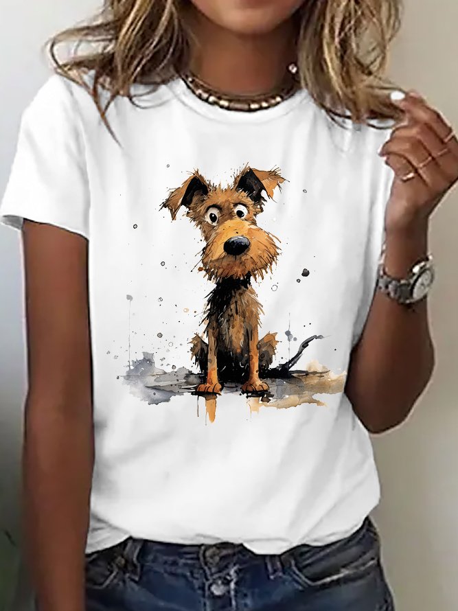 Dog Casual Cotton Loose T-Shirt